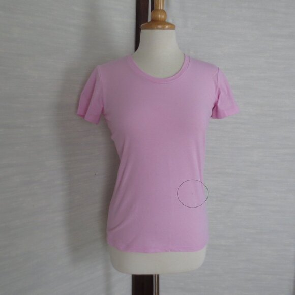 Bundle of Two American Apparel Long Cotton Tees Cherry Red & Baby Pink S Small - Picture 4 of 5